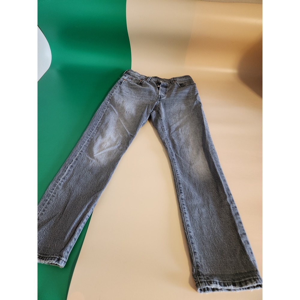 Levis 501 Premium Jeans Women 29 Gray Straight Leg Button Fly Waterless Classic